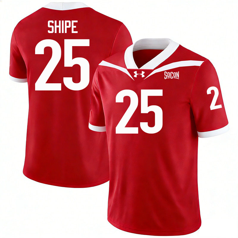 Virginia Military Institute Keydets #25 Aslin Shipe College Football Jerseys,Uniforms-Red